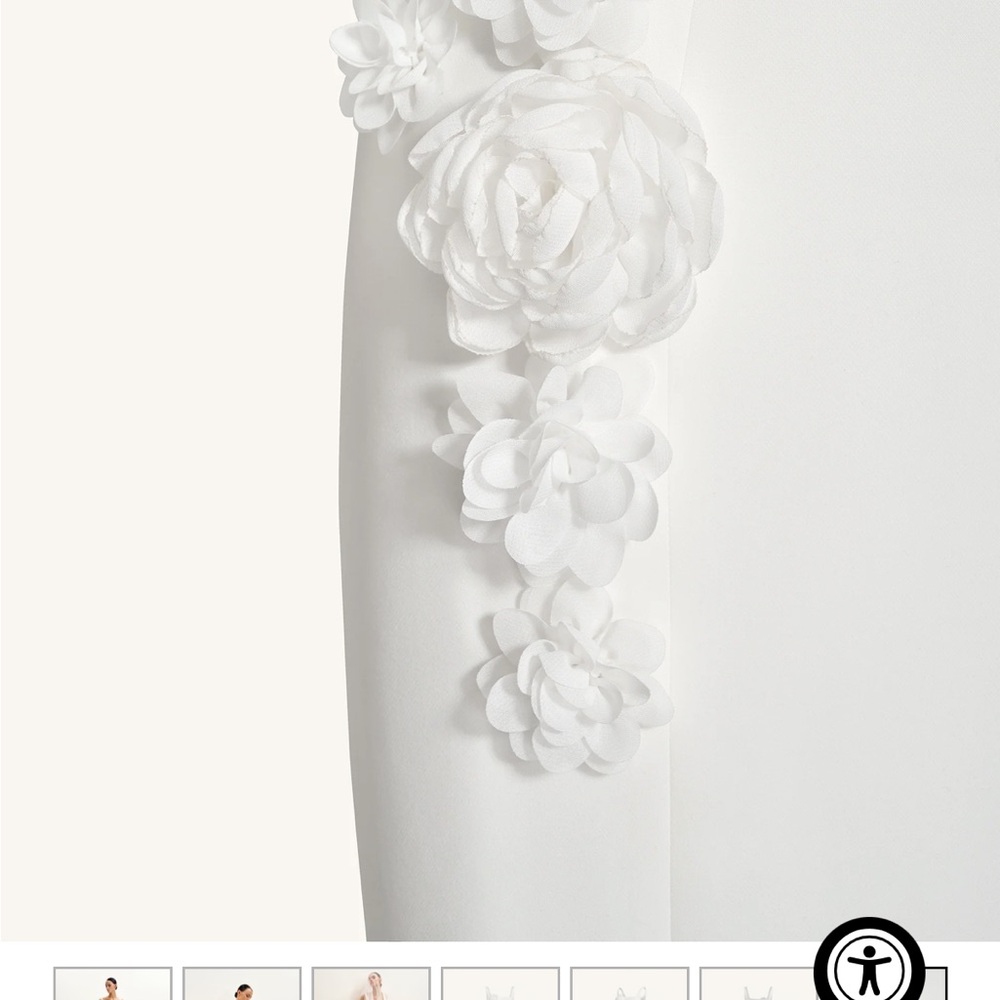 JW PEI Cream Midi Dress with 3D Floral Appliqués - Picture 6 of 9